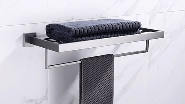 ST-A7003NB 니켈 무광 스텐 2단 수건걸이 수건선반