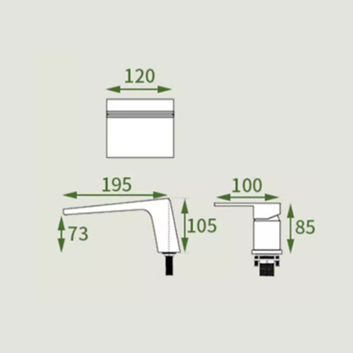 ST-02855BG 무광 골드 금장 금색 2홀 대붙이 데크형 폭포 욕조수전