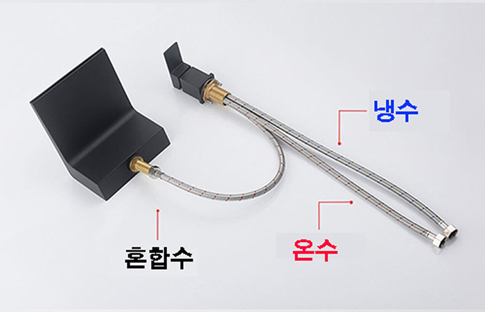 ST-02855BG 무광 골드 금장 금색 2홀 대붙이 데크형 폭포 욕조수전