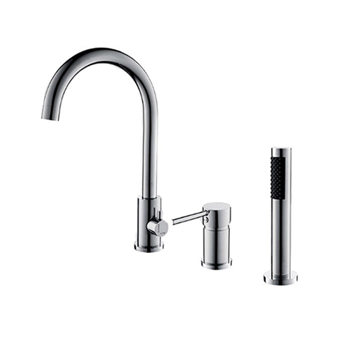 ST-03050NB 니켈 무광 스텐 3홀 데크형 욕조 샤워 수도꼭지 수전