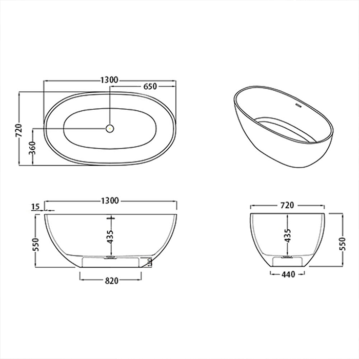 ST-LAR1004 1300 1400 인조대리석 LAR 액상아크릴 이동형 이동식 프리스탠딩 고급 욕조