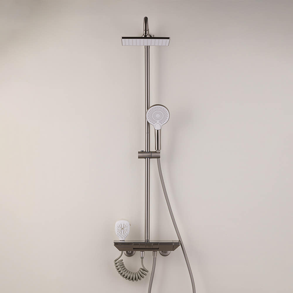 비반트 반려동물전용 샤워기 스마트 4ways 레인샤워수전 매트실버 P2-4000 MS