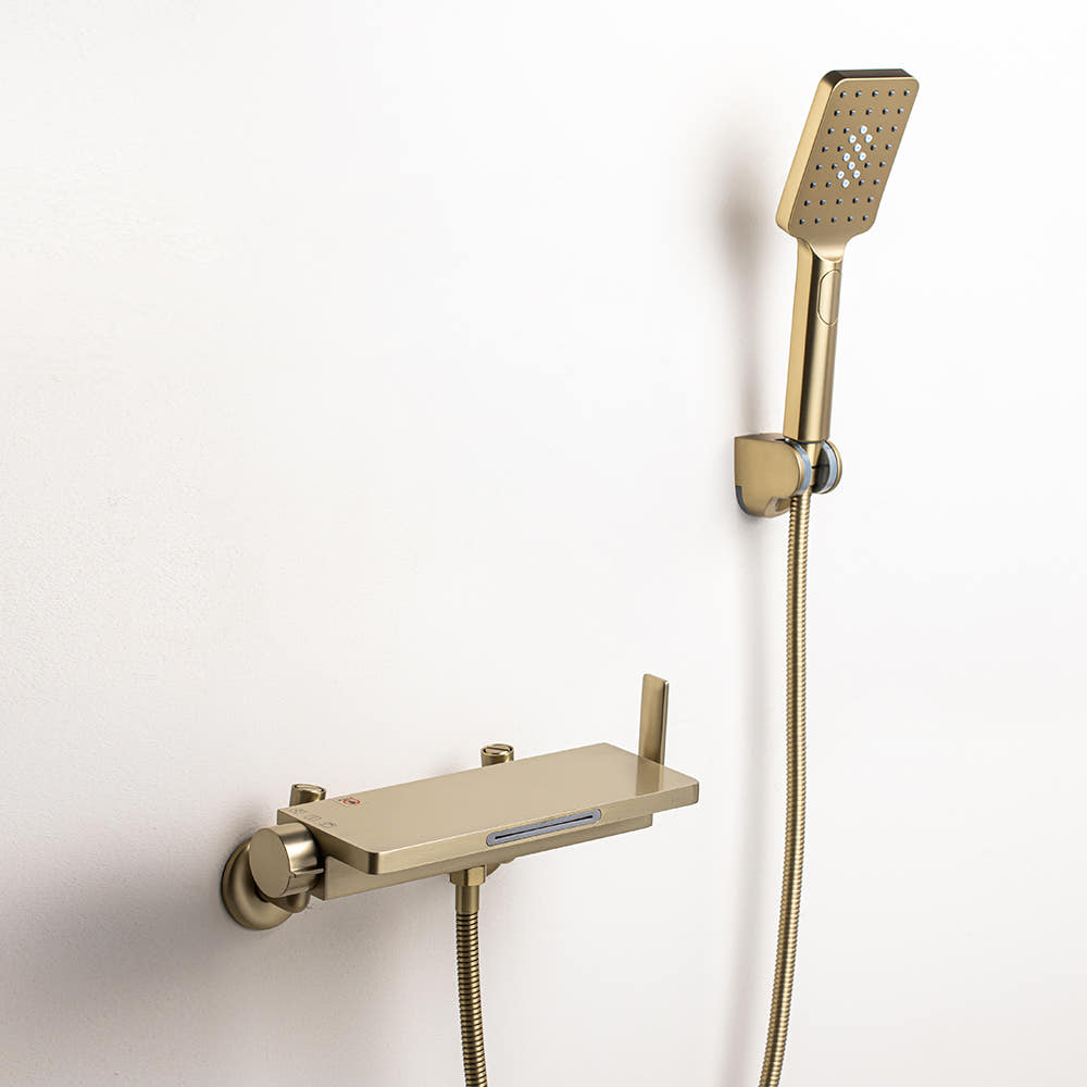 비반트 샤워 욕조 폭포 수전 샴페인 골드 RE600 CG